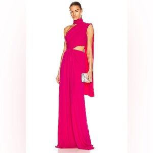 Saloni Honey Gown/Long Dress in Magenta
